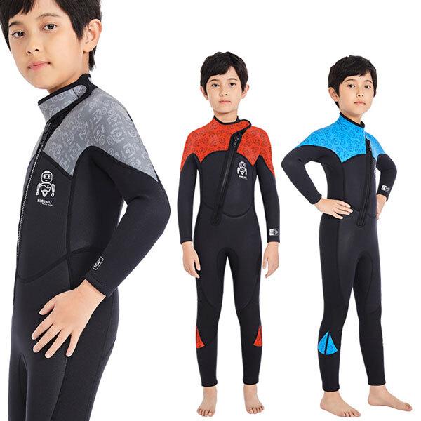 子供用 キッズ ウェットスーツ ダイビングスーツ フルスーツ 長袖 水着 女の子 男の子 ジュニア サーフィン 水遊び 水泳 プール