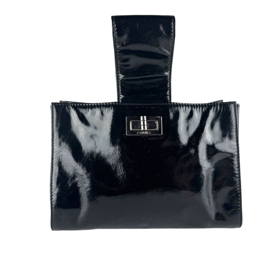 シャネル CHANEL ハンドバッグ 2.55 パテントレザー ブラック レディース z10096