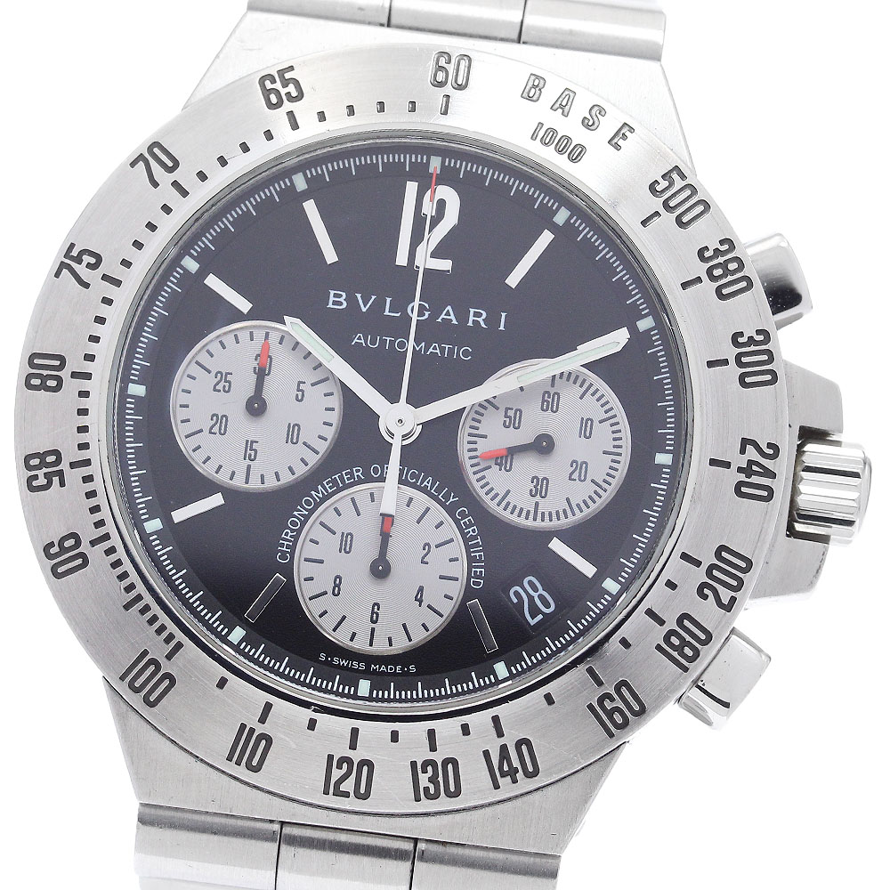 ブルガリ BVLGARI CH40STA ディアゴノ タキメトリック クロノグラフ デイト 自動巻き メンズ _905936【中古】