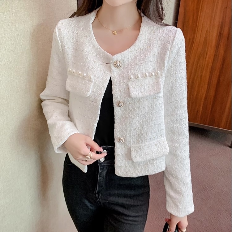 トップス アウター 袖あり 長袖 ラウンドネック 大人可愛い きれいめ 上品 おしゃれ お洒落 大人女子 ラブリー キュート ガーリー エレガント 春 秋 冬 2023 10代 20代 30代