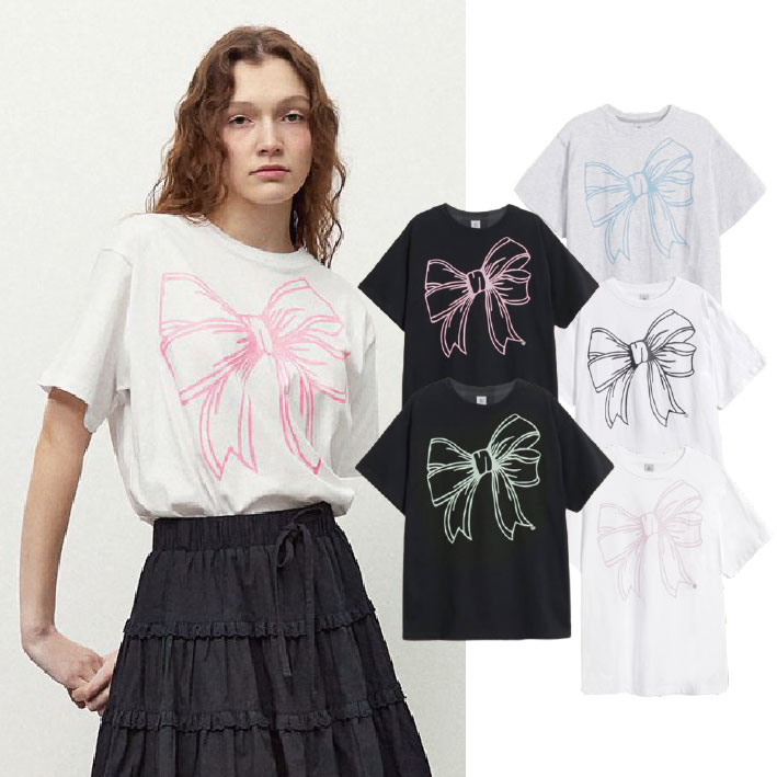 ビッグリボンラインTシャツ (5 colors)