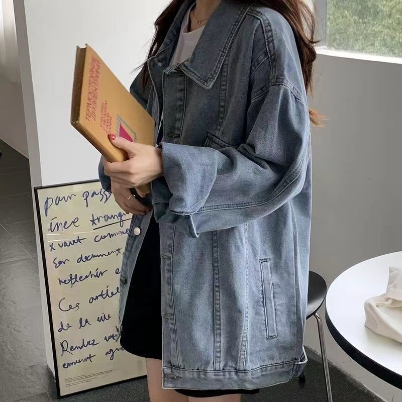 コーデに役立つ！デニムジャケット レトロデニムジャケット女性秋の新しいルーズカジュアルジャケットトップス