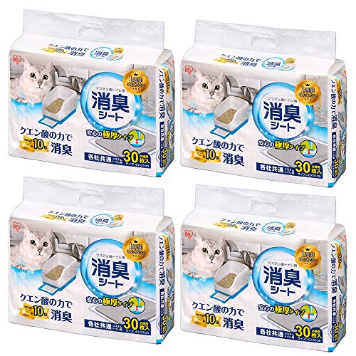 【まとめ買い】システム猫トイレ用 消臭シート クエン酸入り 消臭 30枚 4個セット TIH-30C