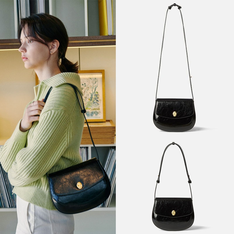 [OSTKAKA] カーデルサドルブラックSHOULDER_CROSS BODY _ COW LEATHER 25,597円