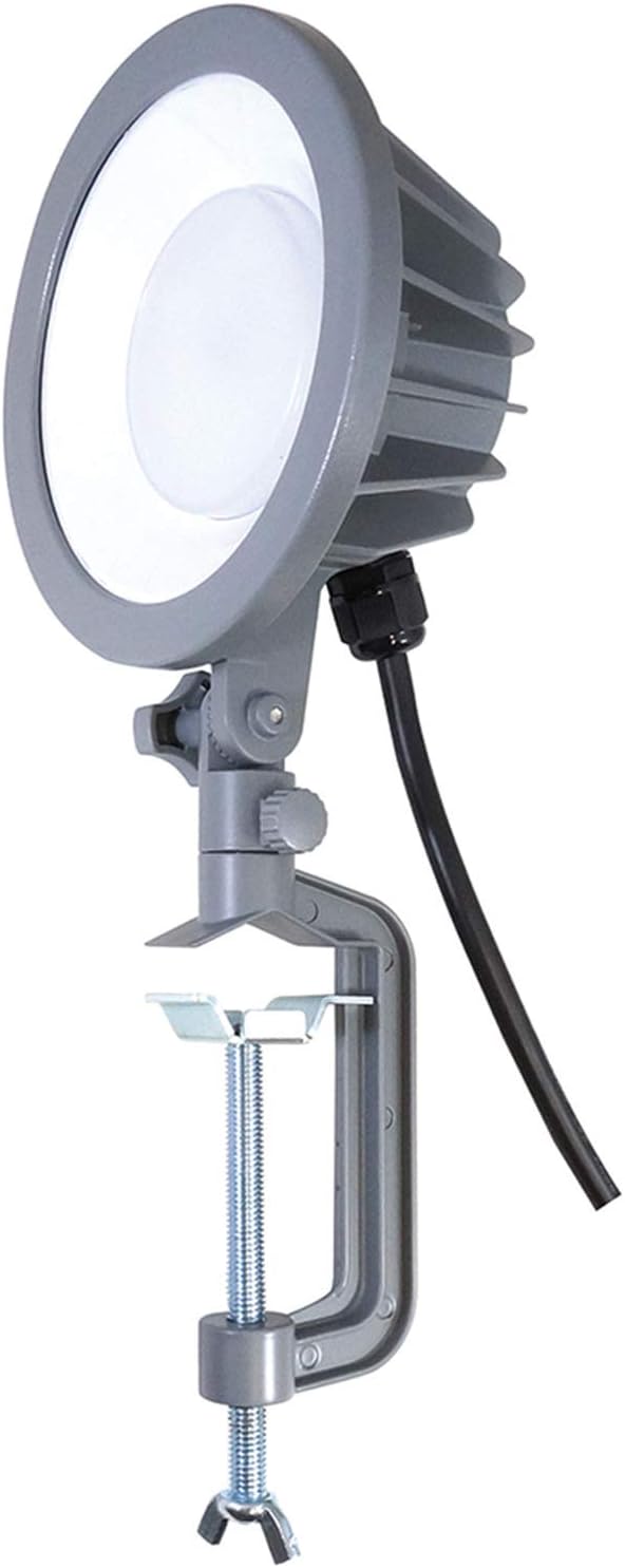 [山善] LED 投光器 (防水/防塵) IP65 52W 明るさ 5500lm 昼光色 コード長さ5m 吊り下げ式/クランプ式 (フック/クランプ 付属) 防雨型 屋内/屋外 兼用 長寿命 ワークラ