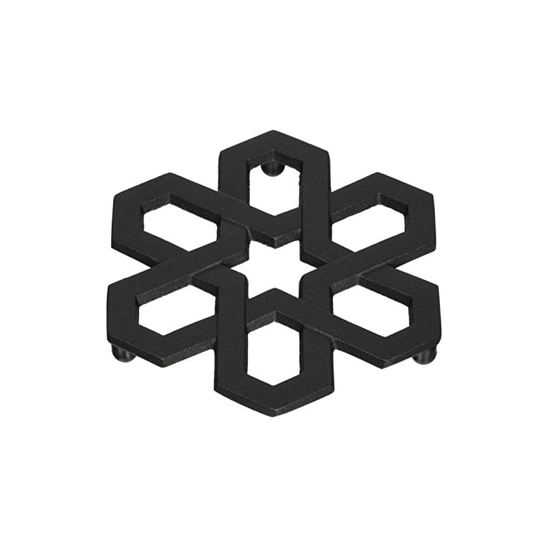 盛栄堂 及源 南部鉄器 瓶敷 雪格子 ブラック D234