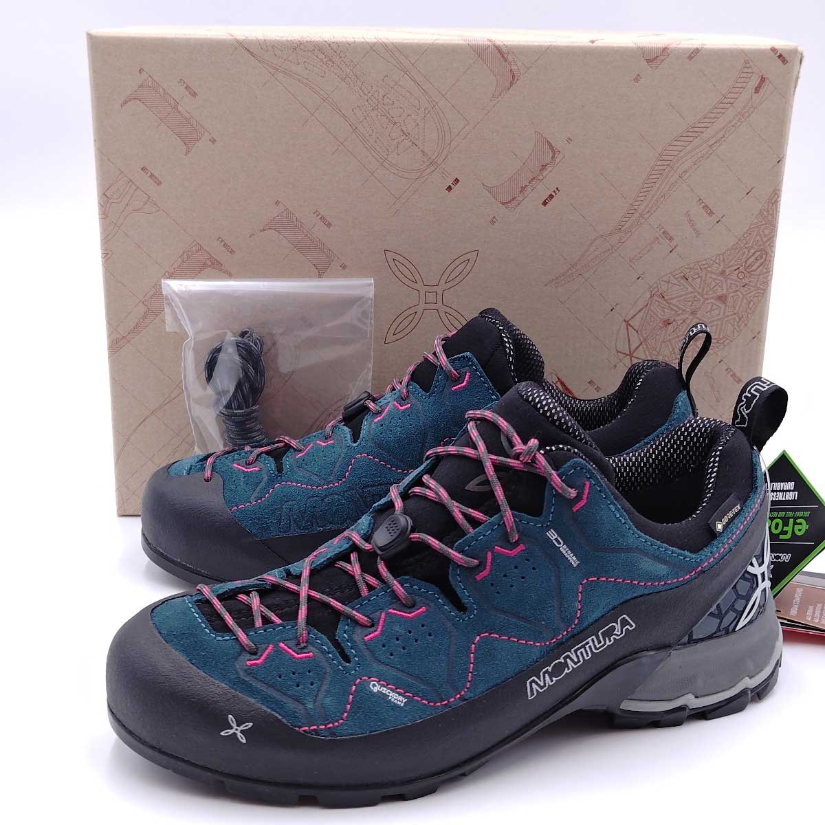 【中古・未使用品】モンチュラ YARU GORE-TEX ヤル 登山靴 トレッキングシューズ サイズUK6 (24.5cm) ブルーグリーン S3GA00W レディース MONTURA アプローチ ロ
