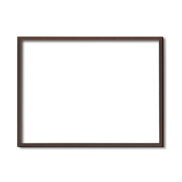 木製額色あせを防ぐUVカットアクリル デッサン額 小全紙サイズ（660510mm）ブラウン 壁掛けひも付き 化粧箱入り