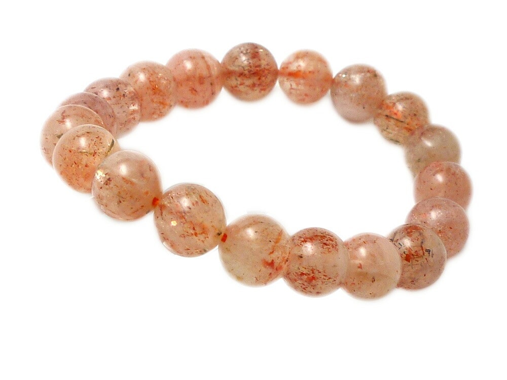 「1点もの 現品」 サンストーン ブレスレット 10mm パワーストーン ブレスレット レディース 天然石 数珠 アクセサリー レディースブレスレット パワーストーンブレスレット 天然石 h042-i