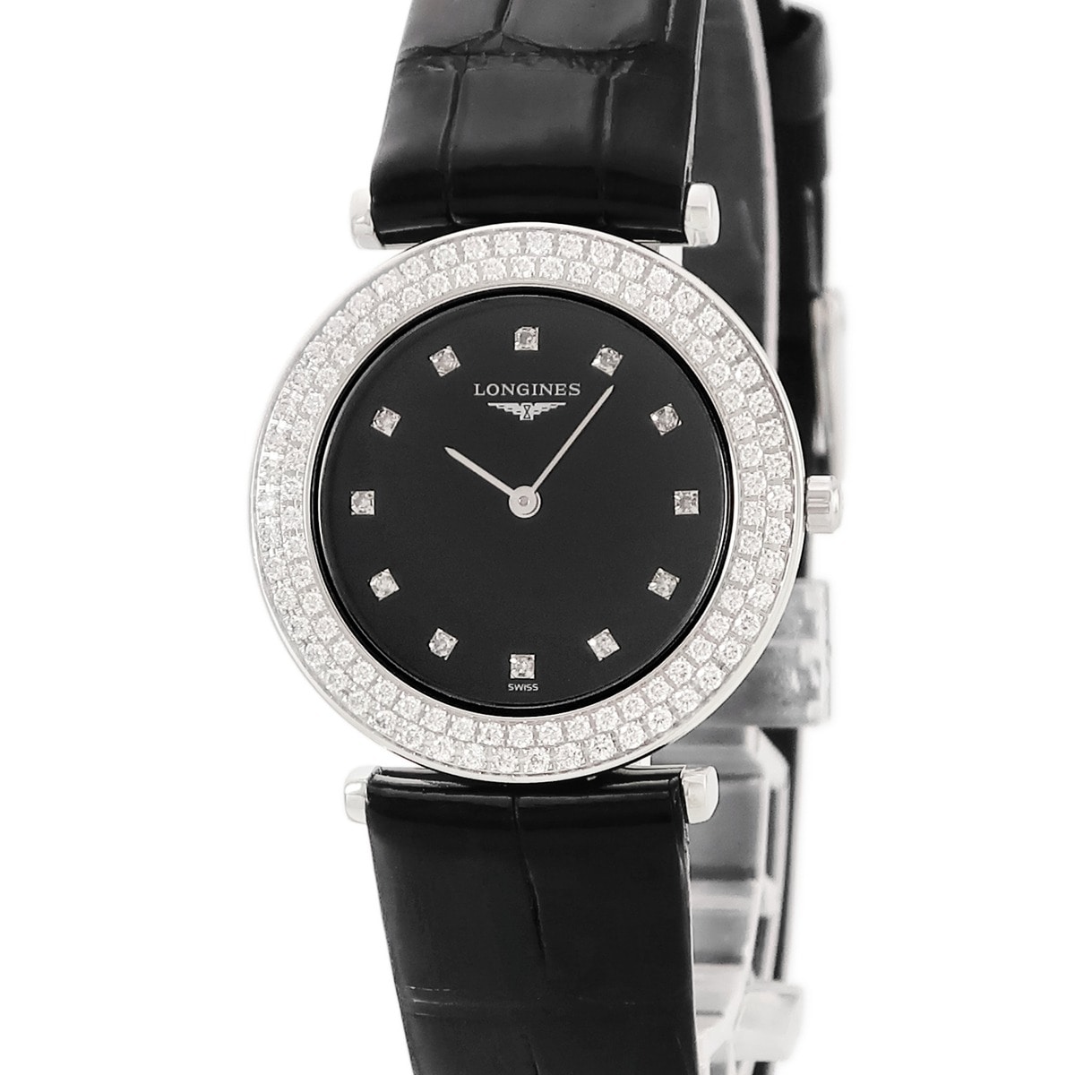 ラ グラン クラシック L4.308.0.57.2 クオーツ レディース 純正ダイヤ ラウンド 黒 3年保証 103,443円