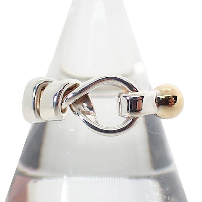 TIFFANY/ティファニー 925/750 フック＆アイ コンビ リング 8号[g365