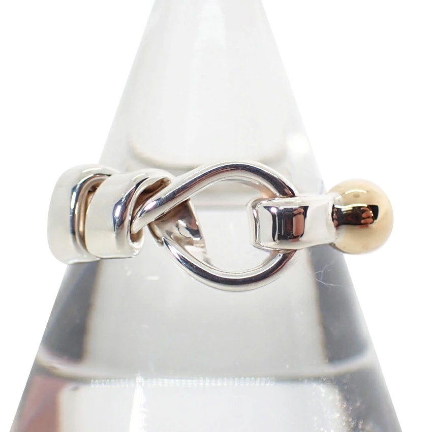 TIFFANY/ティファニー 925/750 フック＆アイ コンビ リング 8号[g365