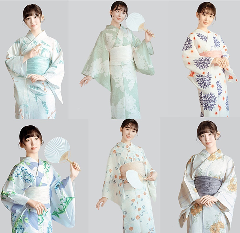 日本の着物 ゆかた 女性用 伝統的スタイル 高級綿織り 日本旅行写真 着物オリジナルオーダー