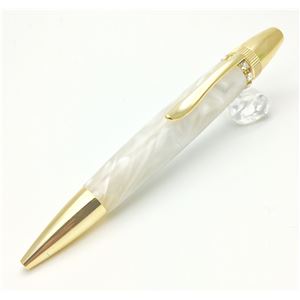 日本製 スワロフスキー ボールペン/文房具 (ホワイト) パーカータイプ 芯：0.7mm 文具 オフィス用品 『Acrylic』