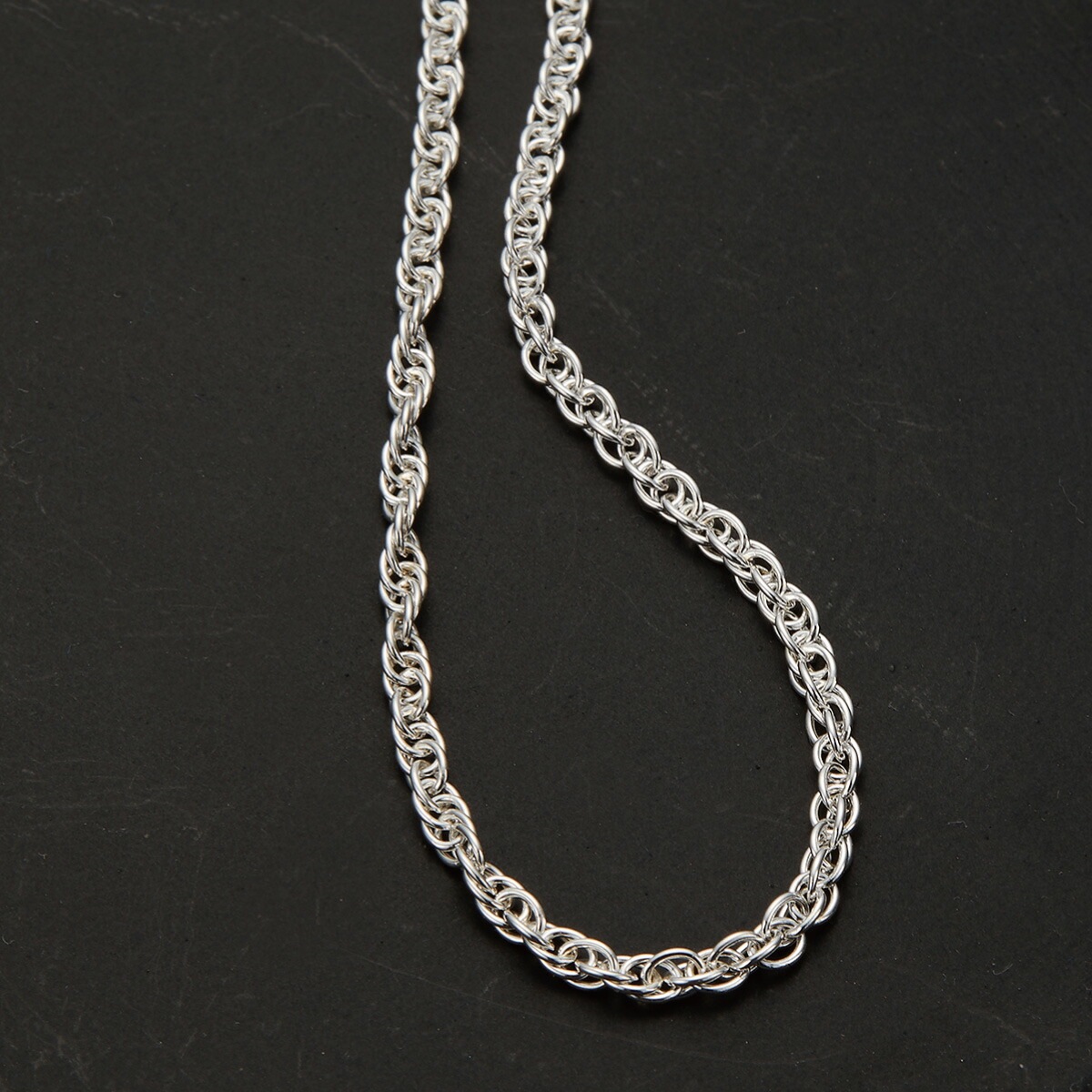 ネックレス チェーン 50cm レディース メンズ シルバー925 ダブル小豆ロープ 太さ3mm