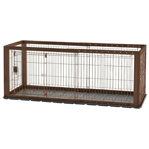 リッチェル【ペット用品】木製スライドペットサークル レギュラー ダークブラウン Richell P-4973655593424【ペット用サークル】