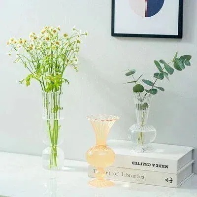 ガラス 花瓶 フラワーベース おしゃれ 一輪挿し 透明 生け花 花びん円柱 VE シンプルインテリア雑貨