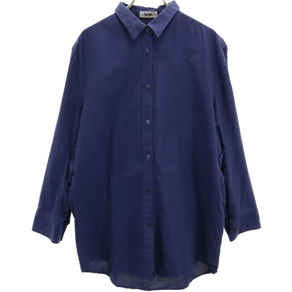 アクネ 長袖 シャツ 36 ネイビー ACNE レディース シャツ・ブラウス