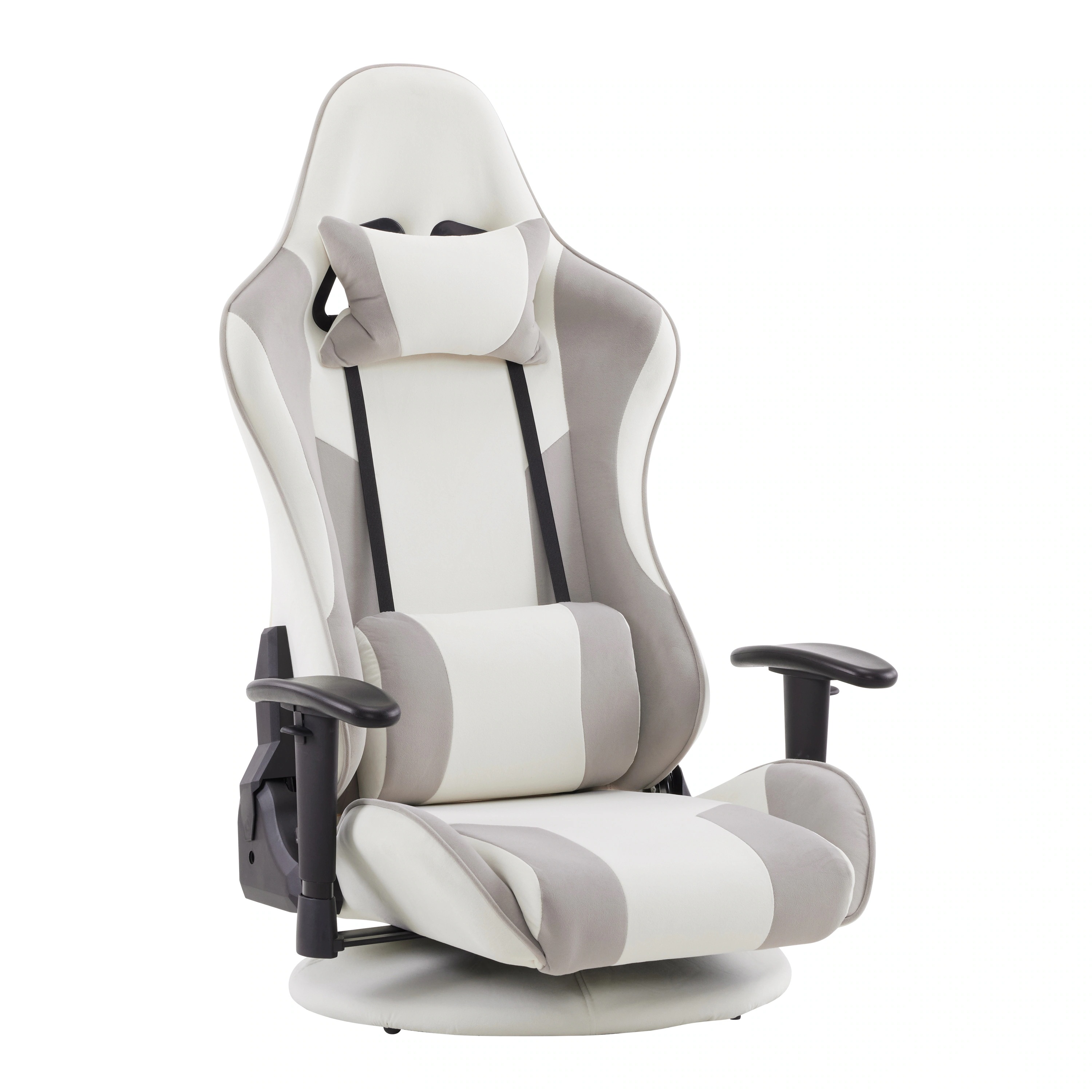 431【人気商品】ベージュ＋グレー　 ゲーミングチェア 座椅子 デスクチェア 通気性 一人掛け 腰楽 座いす リクライニング パソコンチェア 多機能 ハイバック ヘッドレスト 腰痛対策