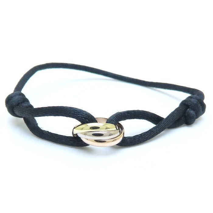 トリニティブレスレット オンライン限定 B6016700 K18スリーカラーゴールドxブラックコード レディース/294231【中古】