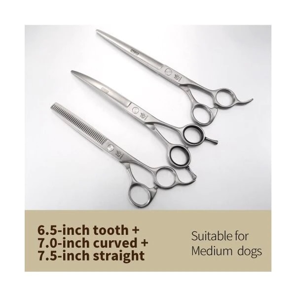 Fenice 6.5 / 7.0 / 7.5 / 8.0ペットグルーミングはさみセット犬 6.5Tooth7.0crv7.5cut