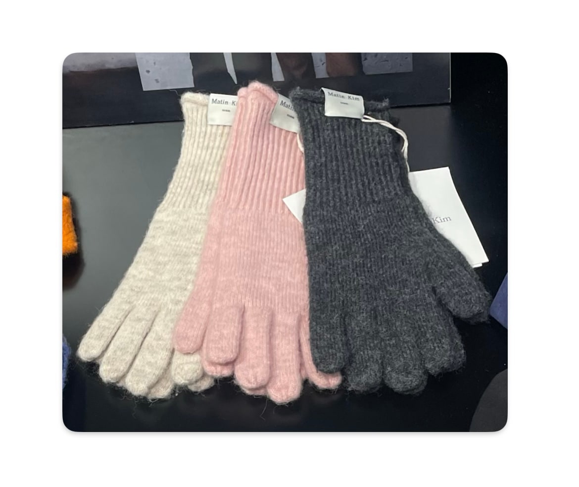 Matin)指穴ニット手袋3color FINGER HOLE KNIT GLOVES