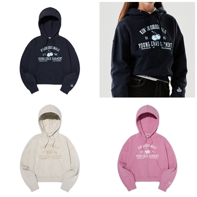 CHERRY ARCH LOGO CROP HOODIE