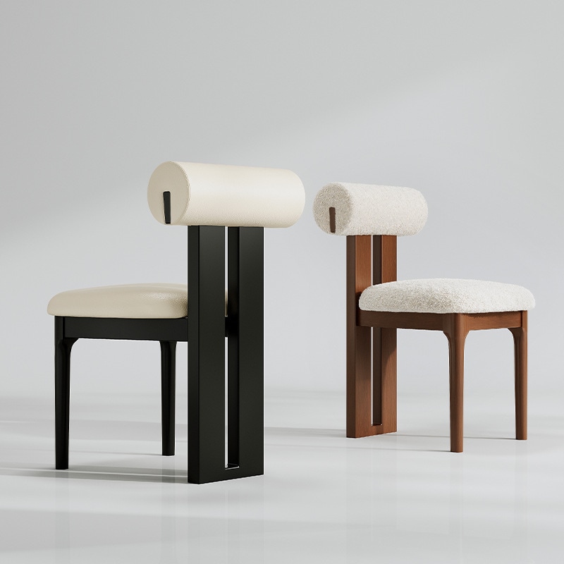 ソリッドウッドダイニングチェアノルディック家庭用シンプルなモダン中世のレストランバックレストチェアスツールデザイナーメイクカバダイニングチェア