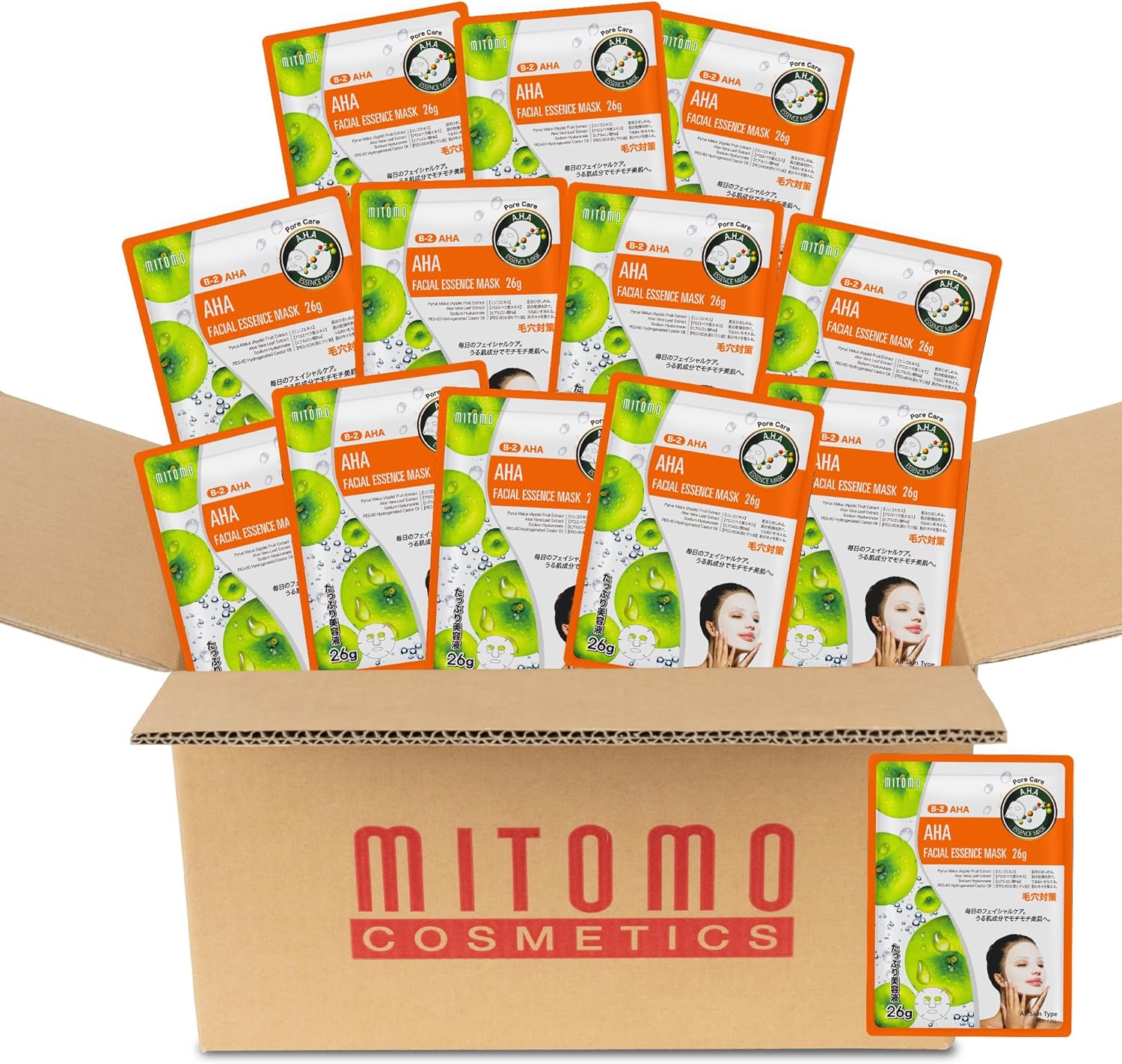 AHA 美容シートマスク/100枚x1セット＝100枚/美容液/美容 スキンケア 潤いマスクパック[MTSS00516-B-2x010]