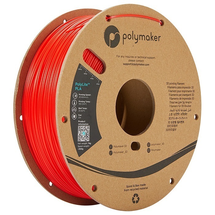 フィラメント PolyLite PLA (1.75mm, 1kg) Red