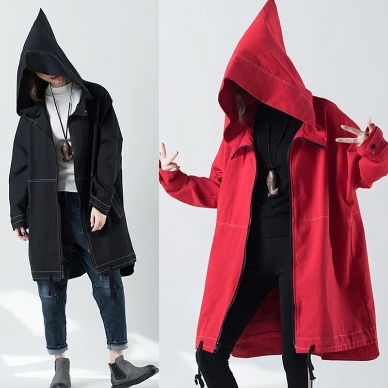 レディース 上着 羽織り コート アウター ブルゾン オーバーサイズ ミドル丈 フード付き