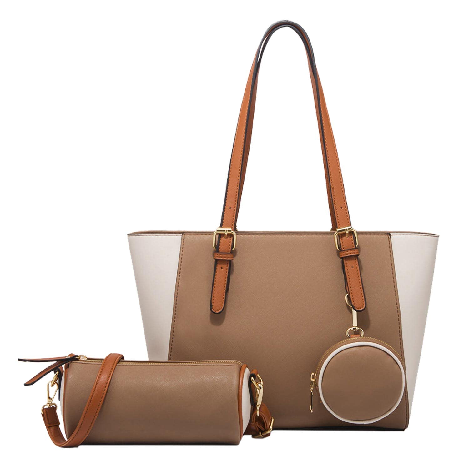 [LASTOS] トートバッグ ハンドバッグ レディース a4 軽量 通勤バッグ 肩掛け 手提げ カバン スリム バッグ 3点セット (ベージュ) 5,584円