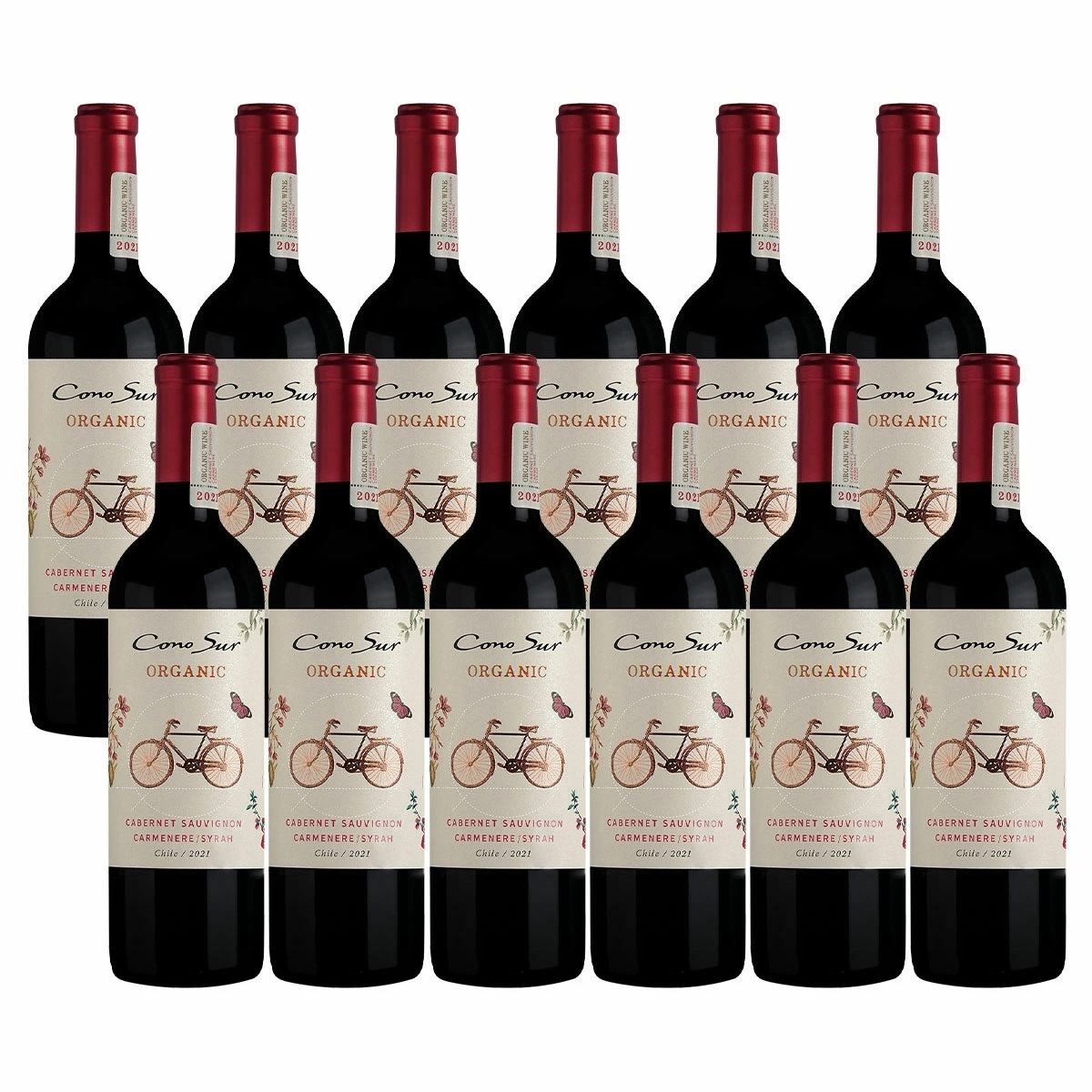 【送料無料】コノスル オーガニック カベルネ/カルメネール/シラー 750ml12本[赤/ミディアムボディ/チリ]【北海道東北四国九州沖縄県は必ず送料がかかり