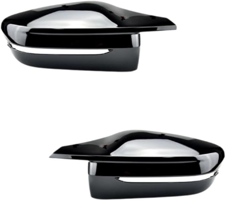 互換品 サイドミラーカバー 右ハンドル専用 BMW 4シリーズ G22 G23 2020-2024年に適合(ブライトブラック, 中)