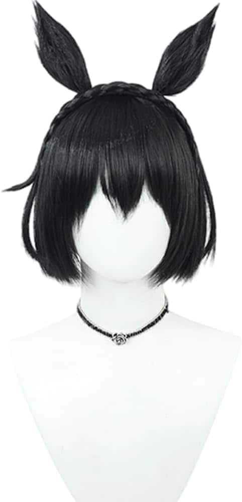 コスプレウィッグキンイロリョテイステイゴールドポニーテール黒髪耳付き三つ編みカツラネット付き長髪耐熱文化祭小物変身仮ステージ服30%までに制限