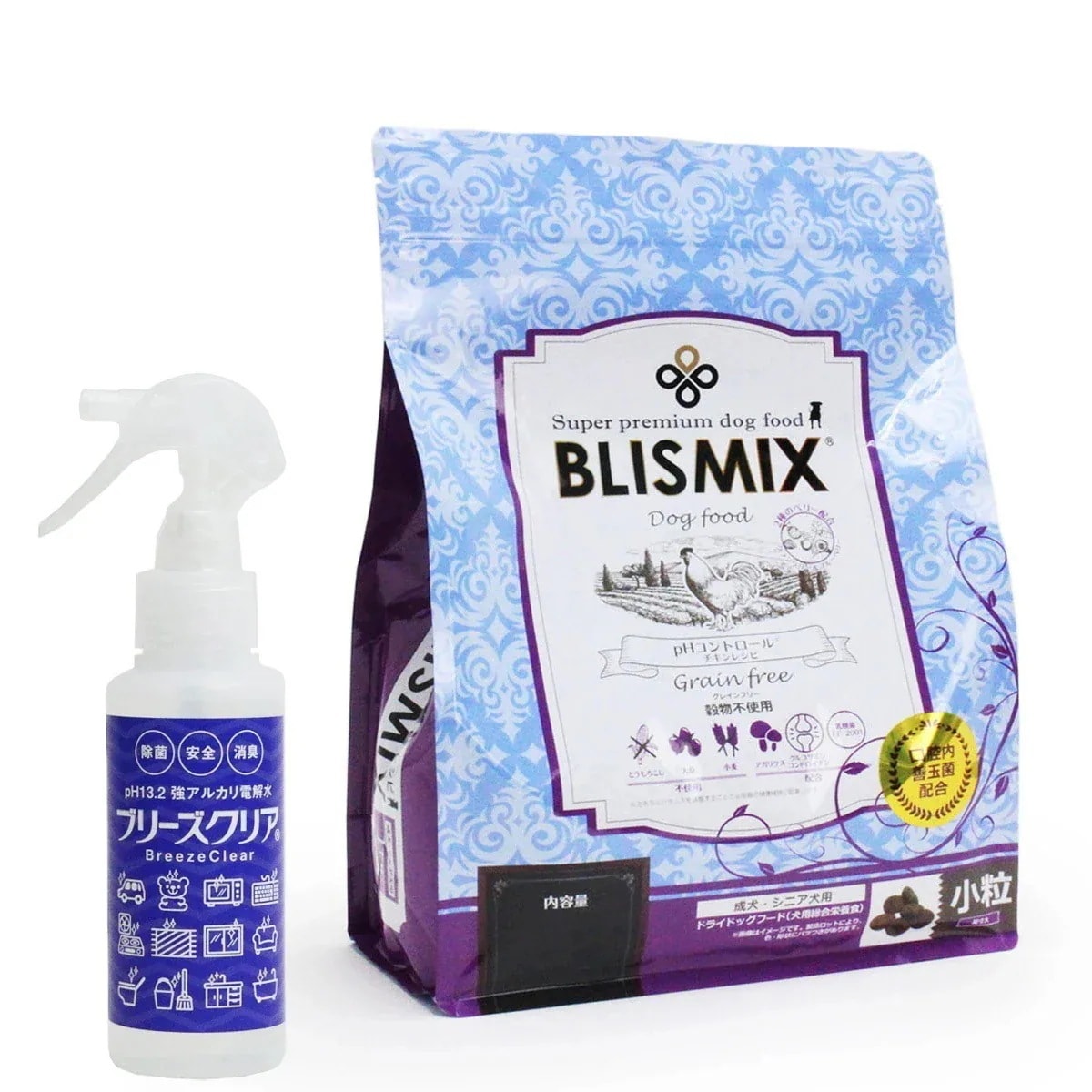 ドッグフード pHコントロール チキンレシピ 小粒 3kg【ph13.2強アルカリ電解水100ml付き】