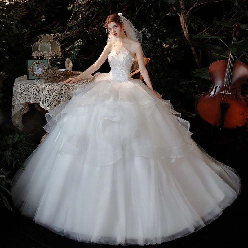 星空メインウェディングドレス2025花嫁サマーフォレストファンタジースーパーワンショルダーベールドレス