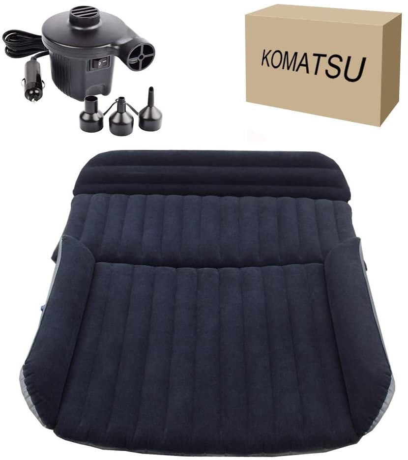 KOMATSUJP 車中泊ベッド SUV車用ベッド カー用品 後部座席用ベッド エアーマット キャンプ用品 クッションマット ピクニック 旅行 快適空間 段差解消 仮眠 ダークブルー