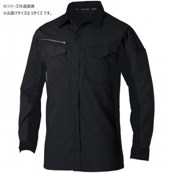桑和 3478-02 長袖シャツ Sサイズ ブラック（4）
