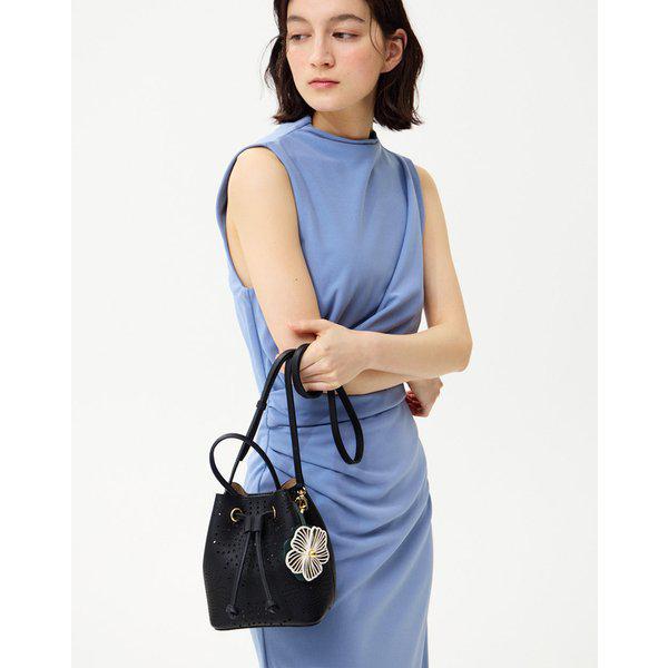 [25SS] [FLOWER CHLOE] ブラックパンチング配色 牛革 ミニトートバッグ DCWA5E667BK