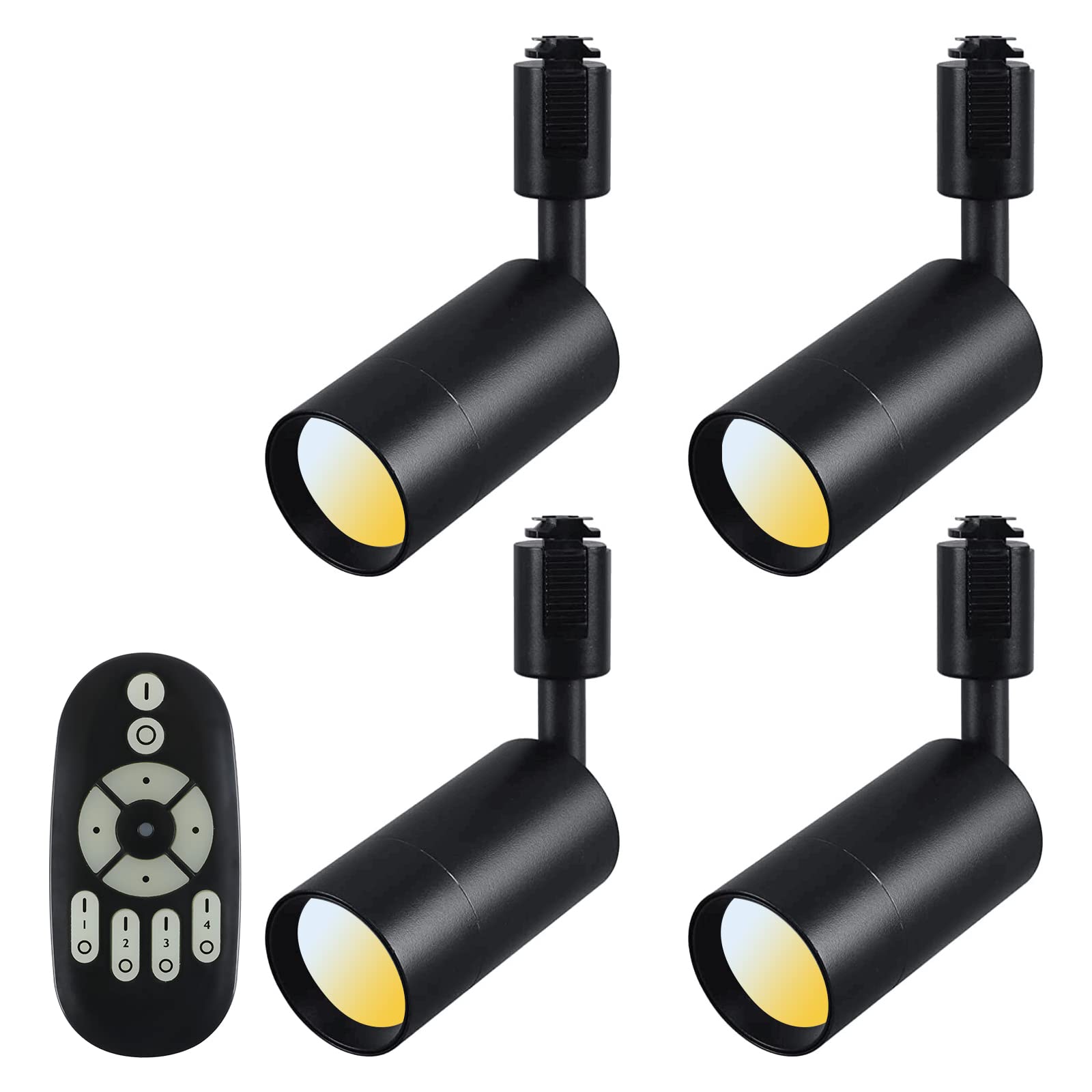 共同照明 4個セット スポットライト ダクトレール用 調光調色可能 リモコン対応 E11口金 50W形相当 (SETGDYB-6WE11CTB-4B-Y) LED電球 高輝度 省エネ 長寿命 おしゃれ