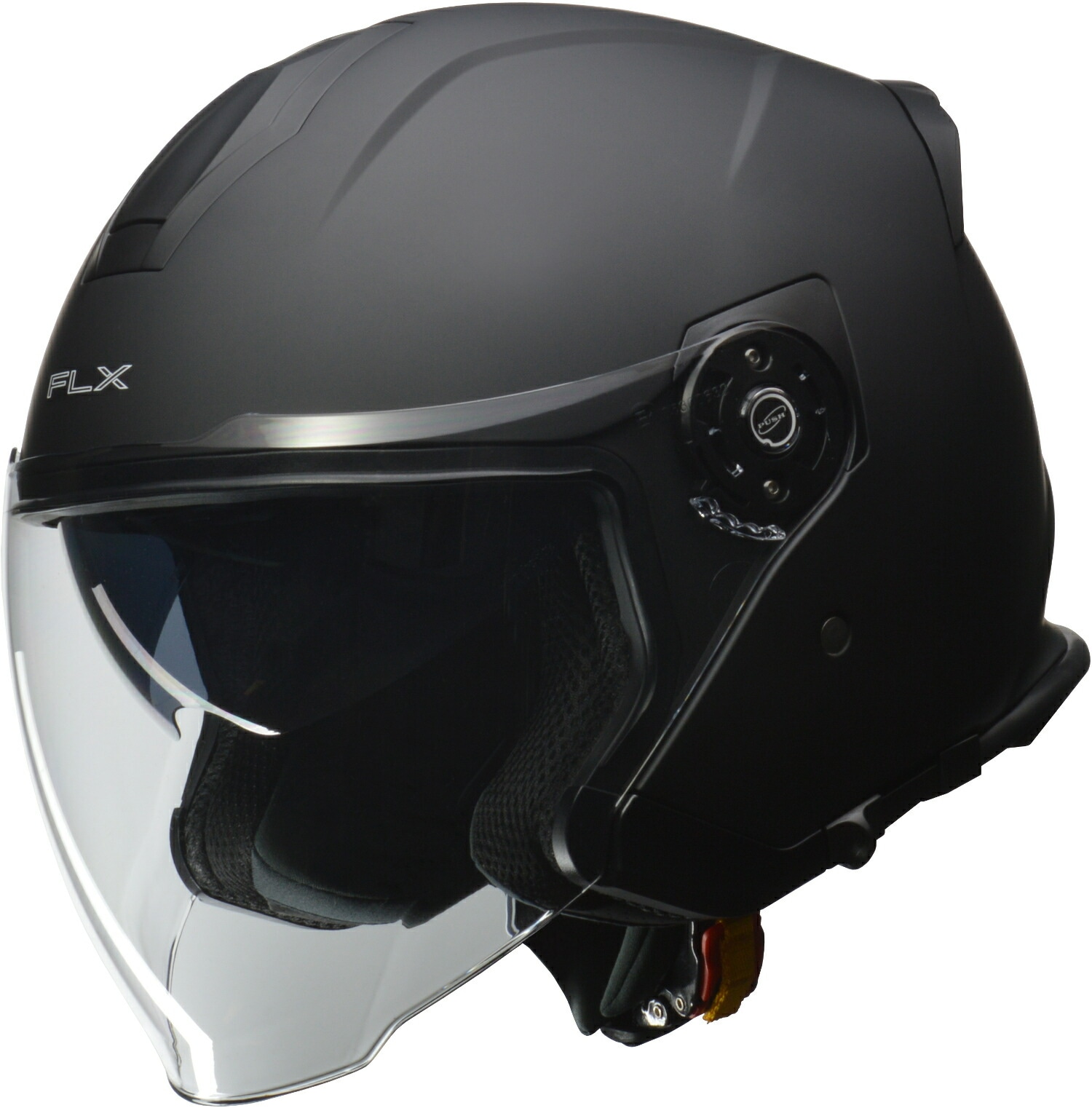 リード工業 (LEAD) バイク用 インナーシールド付き ジェットヘルメット FLX マットブラック Lサイズ (59-60cm未満)