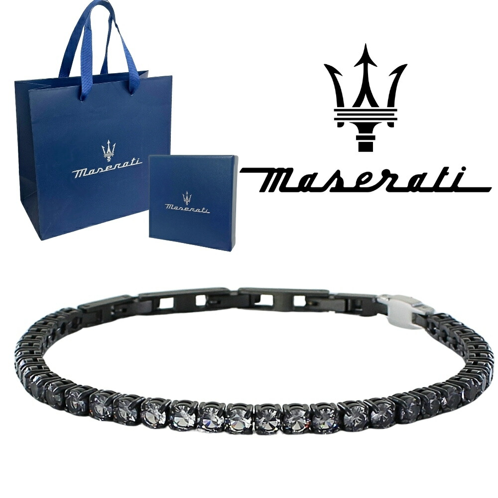 正規品 純正ショッパー付き マセラティ ブレスレット ブラックストーン 上品 高級感 メンズ レディース ユニセックス 大人 男性 女性 誕生日 記念日 プレゼント ギフト JM222AVC06 ラン