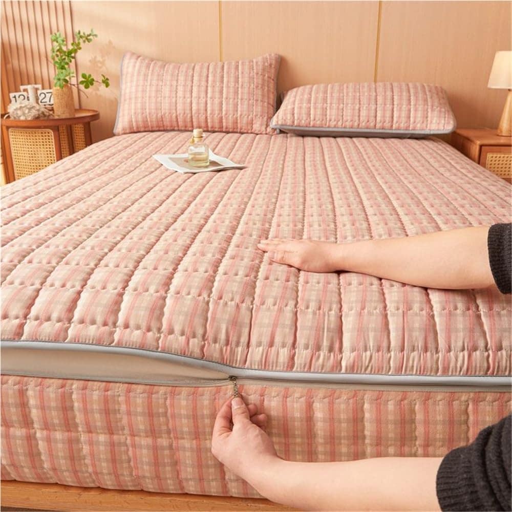 マットレスプロテクター 通気性 洗える 取り外し可能 360 フルラップ ジップカバー クイーンサイズのベッドにフィット お手入れ簡単 洗濯機で洗えます(A 120x200+10cm)