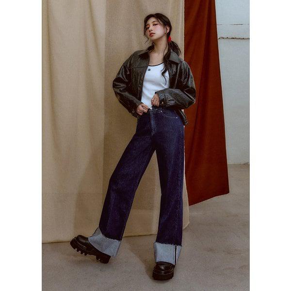 YP3D2135 [SUZY] ワンウォッシュロールアップワイド