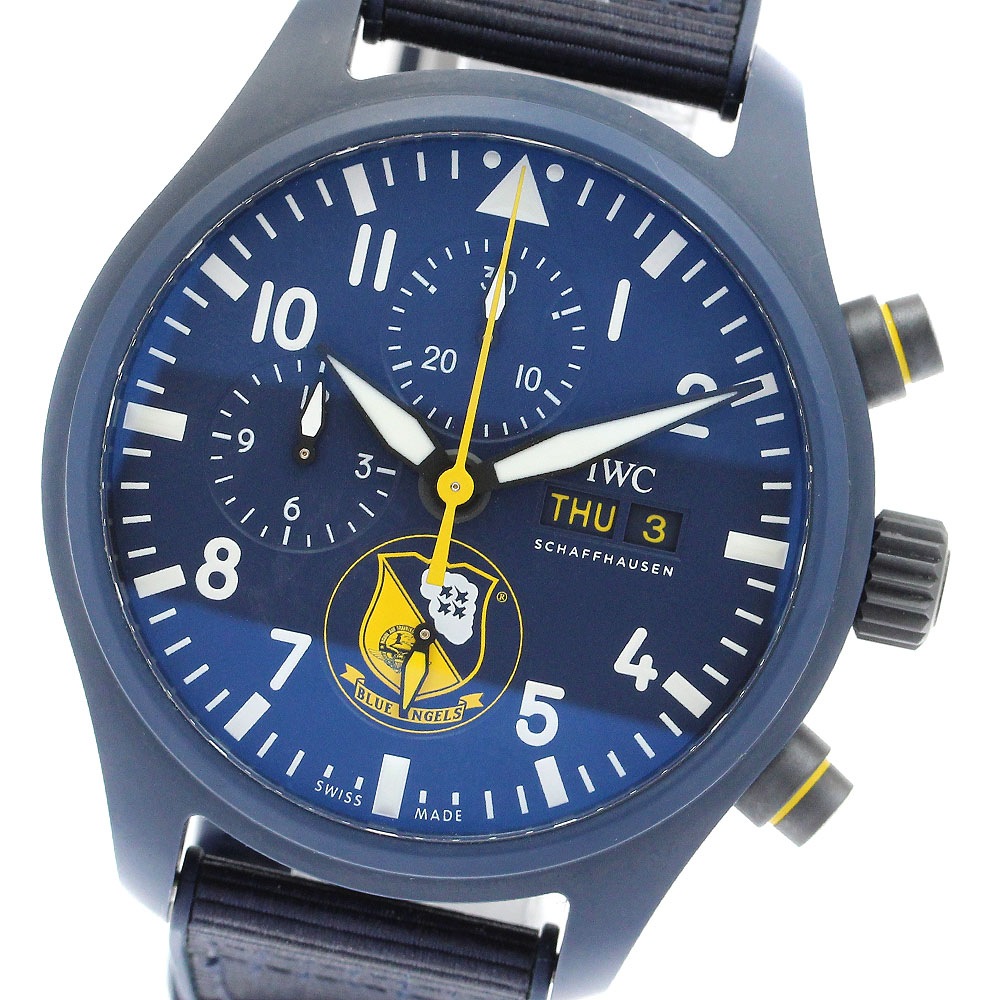IWC SCHAFFHAUSEN IW389109 パイロットウォッチ ブルーエンジェルス クロノグラフ 自動巻き メンズ 良品 保証書付き_902091【中古】