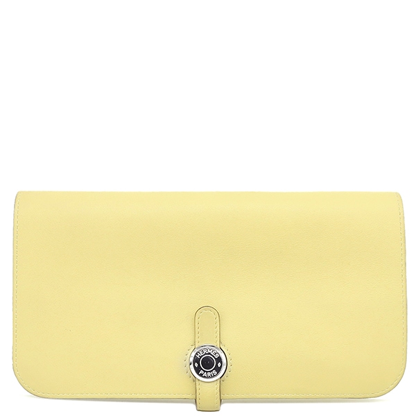 エルメス HERMES 長財布 ドゴンロング スイフト ジョーヌプッサン シルバー金具 黄色 X刻印 【箱】【中古】