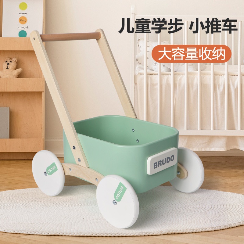 Wooden Children s Hand-pulled Walker Infants And Young Children s Walking Walker Early Education Edu