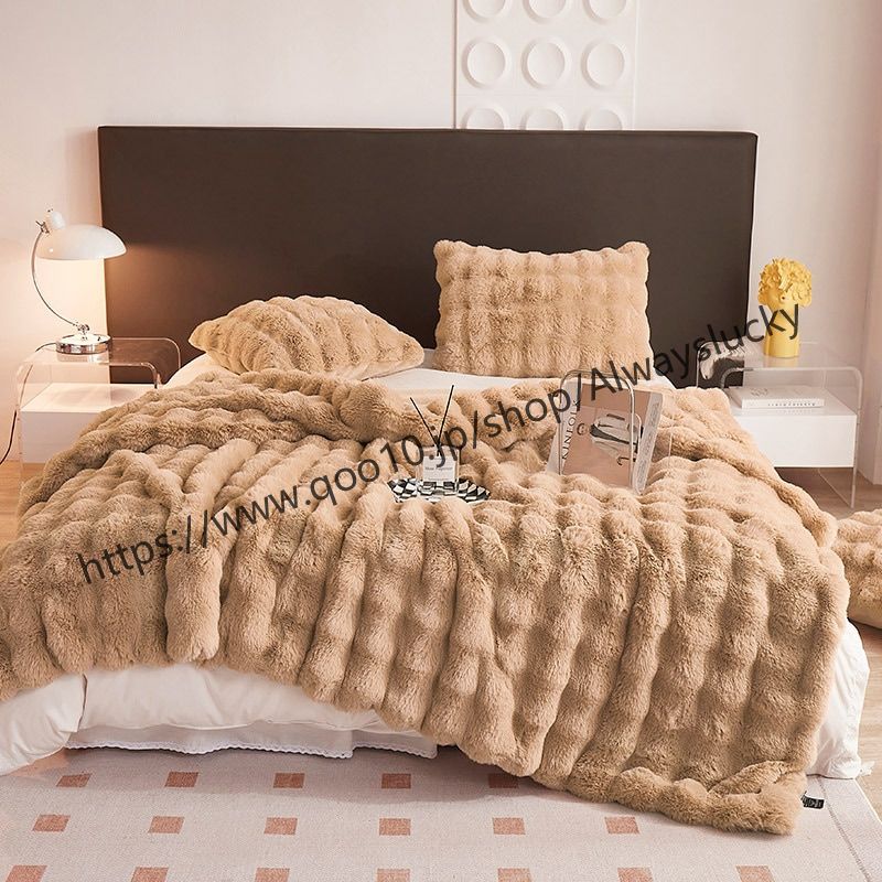 秋冬裏起毛 ボアフランネル 厚手 ウォーム ラムズフリース 寝具 毛布