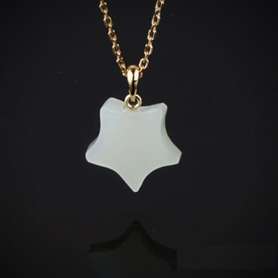 [HappyLooks] 春川玉 星メダルネックレス 韓国軟玉 チュンチョンオク鉱山 100％本物軟玉 玉名家 アクセサリー kj613